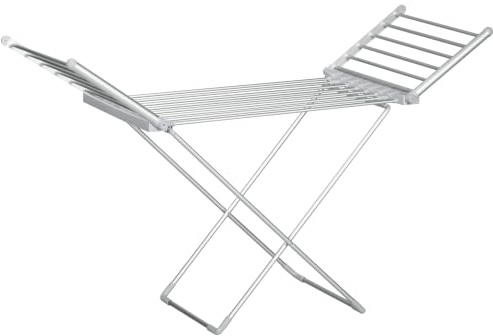 HOMCOM Elektrischer Wäscheständer Klappbar Wäscheständer 144 x 53 x 91 cm | Beheizbarer Wäschetrockner, Einstellbare Temperatur, Aluminium