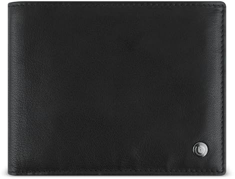 bugatti Black Magic Geldbörse komplett aus Leder, Portemonnaie mit RFID-Schutz, schwarz