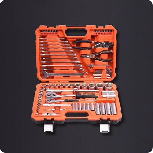 Harden 89-Piece Socket Set, 1/2-inch & 1/4-inch Drive, Chrome Vanadium Steel with Case