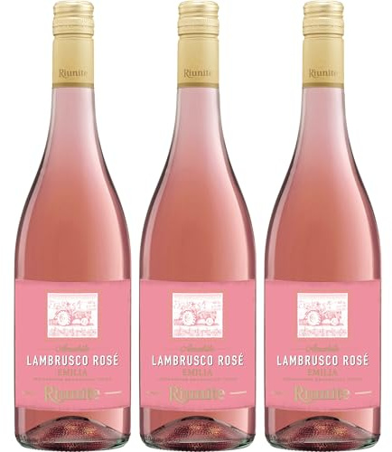 Cantine Riunite Lambrusco dell'Emilia Rosé IGT Roséwein süss Italien inkl. FeinWert E-Book (3 x 0.75 l)