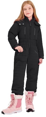 Guqmjde Skianzug Kinder Skioverall Schneeanzug Mädchen Skijacke Jungen Schneeoverall Outdoor Skianzüge Snowboard Verdickte Winterjacke Overall Warme Winteranzug Einteiliges Schneeanzüge