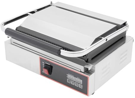 Kontaktgrill Elektrogrill Sandwichtoaster 34 × 23cm, Elektrischer Tischgrill einstellbare Temperatur und Timer, Antihaftbeschichtete, Plattengriller für Panini, Toasts, Steak, Gemüse