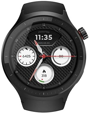 Motorola Pantone Vulcanic Ash Watch (nero), grande schermo OLED da 1,4 pollici, assistente fitness con monitoraggio attività, resistenza all'acqua, durata della batteria 13 giorni