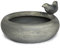 vonHermine Vogeltränke Beton GrauTerracotta Vogelbad für Balkon & Garten Ø 20 cm Vogelbad