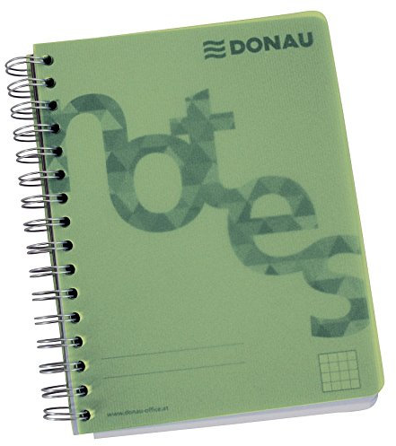 DONAU 7526201-06 Collegeblock PP Cover - A5, kariert, grün