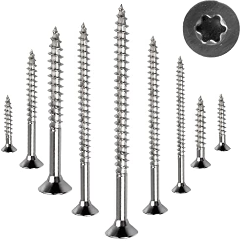 Stahlia Schrauben Holzschrauben Torx 6,0x120mm Spanplattenschrauben Teilgewinde (50 Stück) Edelstahlschrauben Schrauben Set Universalschrauben Senkkopfschrauben TX10