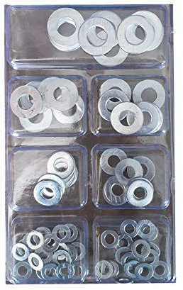 Assorted Metal ZINC Coated Various Sizes Flat WASHERS KIT Set