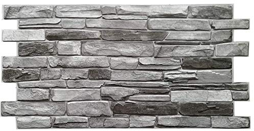 Pannelli da parete in PVC, piastrelle decorative 3D, colore: grigio