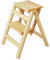 Klapptreppe Klappstufen Klapptritt Klappbare Trittleiter Stufenleiter 2 Stufen aus Holz Leicht und faltbar für Kind Erwachsene für Bibliothek Loft Küche Hauptdekoration - 150kg Kapazität (Natural)