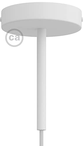 creative cables Kit rosone cilindrico in Metallo con serracavo da 15 cm - Bianco Opaco