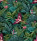 YöL Tropical Rainforest Wallpaper Botanical Floral Birds Jungle Teal Green