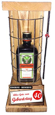 Jägermeister Geburtstag Geschenke Jägermeister Geschenkee 40 Geburtstag Eiserne Reserve Gitter Text rot: Alles Gute zum 40. Geburtstag Kräuter Likör (1 x 0.35 l)