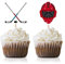 Hockey-Cupcake-Topper Picks, 24 Stück Hockey Sport Babyparty Geburtstag Party Zubehör Dekorationen