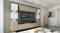 FURNITECH Future C14 Wandschrank Mediawand mit Led Beleuchtung Schrankwand Wohnwand Möbel Wohnzimmer (14_HGM_WS_15 1B (316 cm), LED blau)