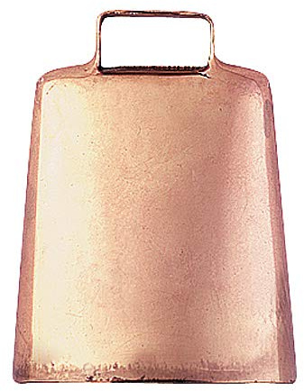 Verkupferte Stahlglocke fuer Schafe und Ziegen, Typ Schelle, Pic und Rassel, 80x95mm