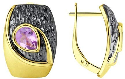 Ohrringe 925 Sterling Silber vergoldet Amethyst Markenschmuck Echtschmuck von Secretforyou