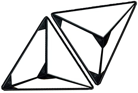 KOOEIN Support D'étagère en Métal,Étagères Triangulaires Flottantes,2X Support Mural,Étagère De Décoration en Fer Forgé,2 Méthodes D'installation,Équerre Bricolage Moderne,Robuste,Noir,20cm/8in