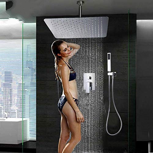 Gnailur Verdeckte Regen Dusche Kopfsystem Chrom Bad & Dusche Wasserhahn Badezimmer Luxus Rain Mixer Tap Dusche Combo Set-10 Zoll