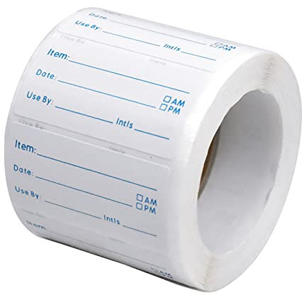 Mikihat 500 Pezzi Etichette Adesive, Etichette Alimenti, Etichette Congelatore, Etichette Rimovibili Autoadesive Alimenti Data per Ristorante Domestico Ufficio e Cucina, Blu