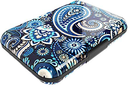Porte Carte bancaire Femme Homme Anti piratage RFID Aluminium Grande capacite Portefeuilles et Porte-Cartes Etui Carte bancaire Porte Feuille Homme Femme Bleu