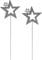 ETC weihnachtlicher stimmungsvoller Garten-Stecker Stern am Stab Dekostern Weihnachtsstern Metall beiseitig farbig je nach Auswahl Preis für 2 Stück (2 x Silberglitzer)