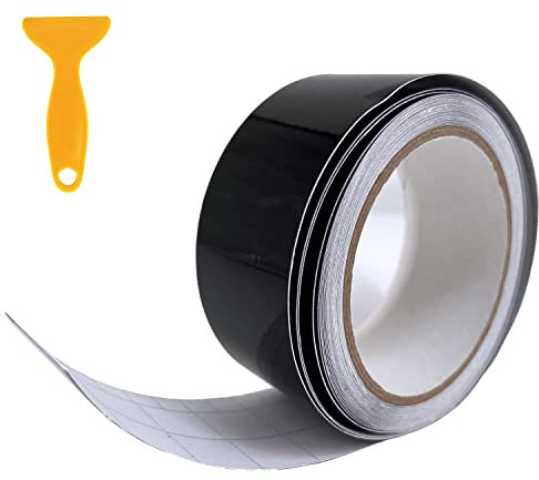 BangShou 5X 900 cm Zierstreifen Selbstklebend Autofolie Glanz Schwarz Schutzfolie mit Schaber, DIY Auto Motorrad Dekorstreifen (Glanz Schwarz)
