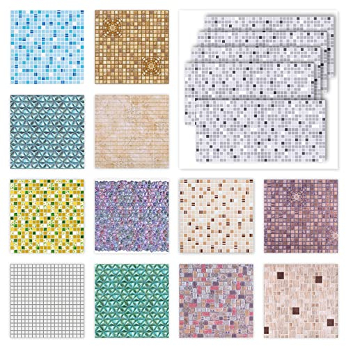 Pannelli decorativi in PVC - Pannelli decorativi per pareti con aspetto 3D come rivestimento - aspetto mosaico (confezione da 5 pannelli economici 956 x 480 mm) Pannelli per bagni umidi