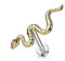 Paula & Fritz® Push-In Labret Piercing Schlange Gold Titan-IUM Grade 23 Kugel Piercing Set Mehrfarbig 1-mm Stab-Dicke Madonna Medusa Monroe Snake