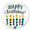 Happy Birthday Luftballons - Geniale Geschenkidee Deko für Geburtstage oder Partys Ballon Helium Folienballon klein mit für Kinder Dekoration Partydeko JGA Geschenkidee - Kerzen weiß bunt