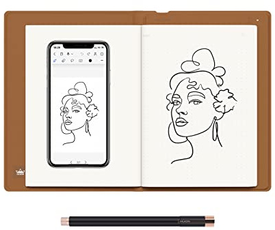 HUION Note 2-in-1 Digital Notebook Drawing Tablet With Battery-free Pen, Bluetooth Wireless Paper Tablet Electronic Writing Pad for Note-taking, Digital Art & Meeting, Refillable A5 Notepad, 9.5x7inch