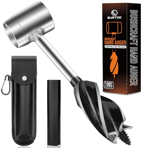 Bushcraft Gear for Survival, Survival-Werkzeuge, Bushcraft-Schneckenbohrer für Scotch Eye, Holzbohrer für Camping und Bushcraft (schwarz)