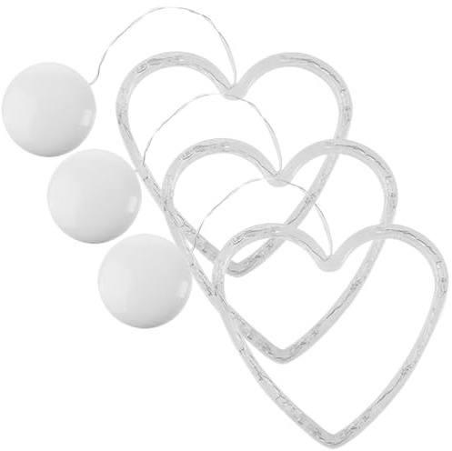 Warmhm 3pcs Valentinstag Fensterleuchten Dekorationen Herzförmige Lichter mit Saugnapfbecher Valentinstag-Dekor