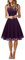 Onsoyours Robes d'invités de Mariage pour Femmes Robes de Demoiselle d'honneur en Mousseline de Soie Florales Robes de soirée balançoire Robes asymétriques A1 Violet L