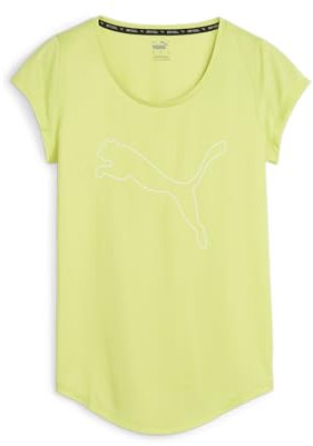 PUMA Damen Performance Heather Cat Tee W T-Shirt, Lime Pow Heather, L EU