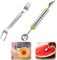 Cortador de sandía, cuchara de melón, cortador de bolas de doble propósito, 2 psc, tenedor de frutas, acero inoxidable, cortador de melón, cortador de melón de acero inoxidable, cortador de melón para