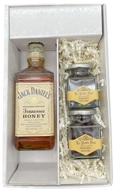 Coffret cadeau Blanc - Liqueur de Whisky - Jack Daniel's Honey - Amandes de provence enrobées du Petit Duc
