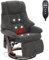 Mingone Massagesessel Fernsehsessel mit Wärmefunktion Elektrisch Relaxsessel mit Liegefunktion Holz TV-Sessel für Wohnzimmer 360°Drehbar,Schwarz bis 150kg