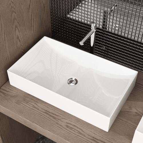 Lavabo para tu Baño Principal y de Invitados Waschbecken24 (60x35x11cm, Blanco / A687)