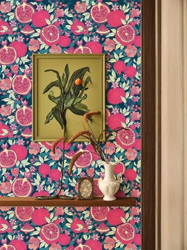 YXTII Vintage Wallpaper Floral Peel and Stick Pink Retro Victorian Wall Paper Self Adhesive Wallpaper for Bedroom Decorative Self Adhesive Shelf Drawer Liner
