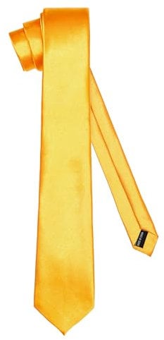Ladeheid Klassische Herren Krawatte, glänzend, Perfekt für Büro & Festlichkeiten, Vielfältige Farben - Ideal für Geschäftsmeetings, Hochzeiten TMS-7 (150cm x 7cm, Honig)