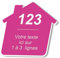 Plaque gravée personnalisée autocollante pour nom et numéro de boîte aux lettres en forme de maison design - rose - format 5x5 cm