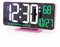 KOSUMOSU Pink Digital Clock 6.7in Desk Clock with Dual Alarm Clock, Dimming, 12/24h, Date, Day of Week, Temp, Digital LED Clock, Alarm Clock for Table, Digital Calendar Table Clocks for Bedrooms
