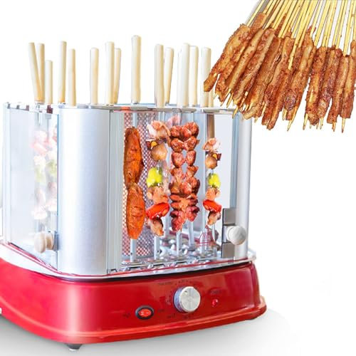 Parrilla eléctrica giratoria automática for kebab, barbacoa vertical sin humo de 1750 W, estufa for pinchos de cordero, utensilios de cocina for roscar horno asador de 360 ° for el hogar, temporizad