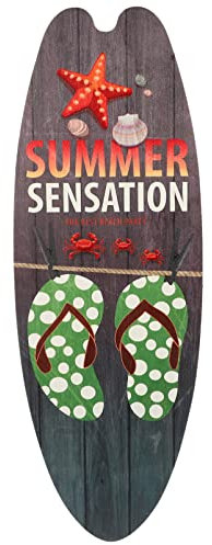 GARVALON Retro Surfbrett Holzschild Hängend Küsten Hawaii Deko Wandornament Für Sommerparty Porch Dekoration Indoor Und Outdoor