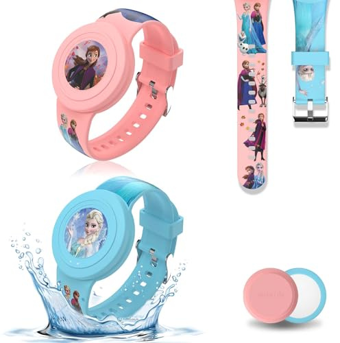 2 Stück Armband für Kinder, wasserdicht, für AirTag, niedlicher Cartoon, verstellbar, IP53, Silikon, versteckt, für Apple Air Tag Holder, Schutzhülle aus weichem Silikon, Anti-Verlust, GPS-Tracker