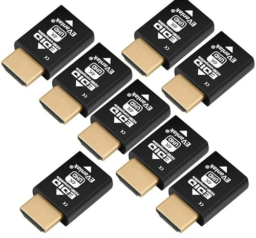 Mini-HDMI EDID Emulator Passthrough – 1080p to 4K @ 60Hz | Compact Design | Supports HDMI Switches, Extenders, AV Receivers, Video Splitters, 8 Pack