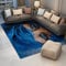 LANDERSION Dunkelblauer Rutschfester Teppich Blau Big Eyes Frau Wohnzimmer Sofa Bereich Teppich für Schlafzimmer Nachttisch Weicher bequemer maschinenwaschbarer Teppich 150x250cm