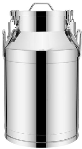 ZWQXZX Milcheimer Milchkanne Hochleistungs-Milchkannen-Eimer Für Den Bauernhof Mit Versiegeltem Deckel, Weineimer Aus Edelstahl, Milchtransportfässer Transportkanne Kanne(58l)