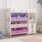 [en.casa] Kinderregal Søndreland Bücherregal für Kinder mit 9 Aufbewahrungsboxen Spielzeugregal mit Schrank 80 x 90 x 30 cm Spielzeug Aufbewahrung Ozean Motiv