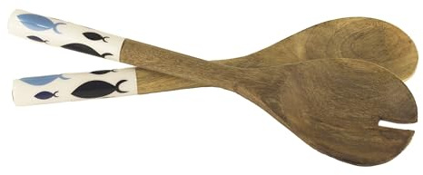 Sea-Club Fisch-Strudel Salatbesteck/Servierbesteck/Servierlöffel Holz 10x30cm